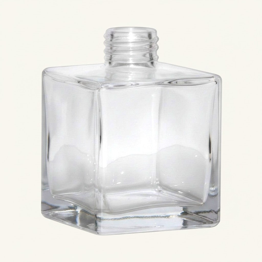 Pure Candle Supplies Melbourne clear glass 200ml square diffuser bottle with screw top collar