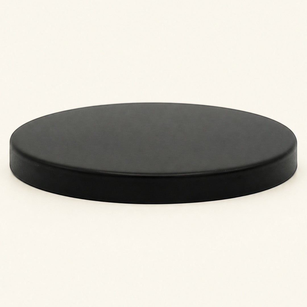 Pure Candle Supplies Melbourne extra large black metal lid for candle jars with a smooth, elegant finish.