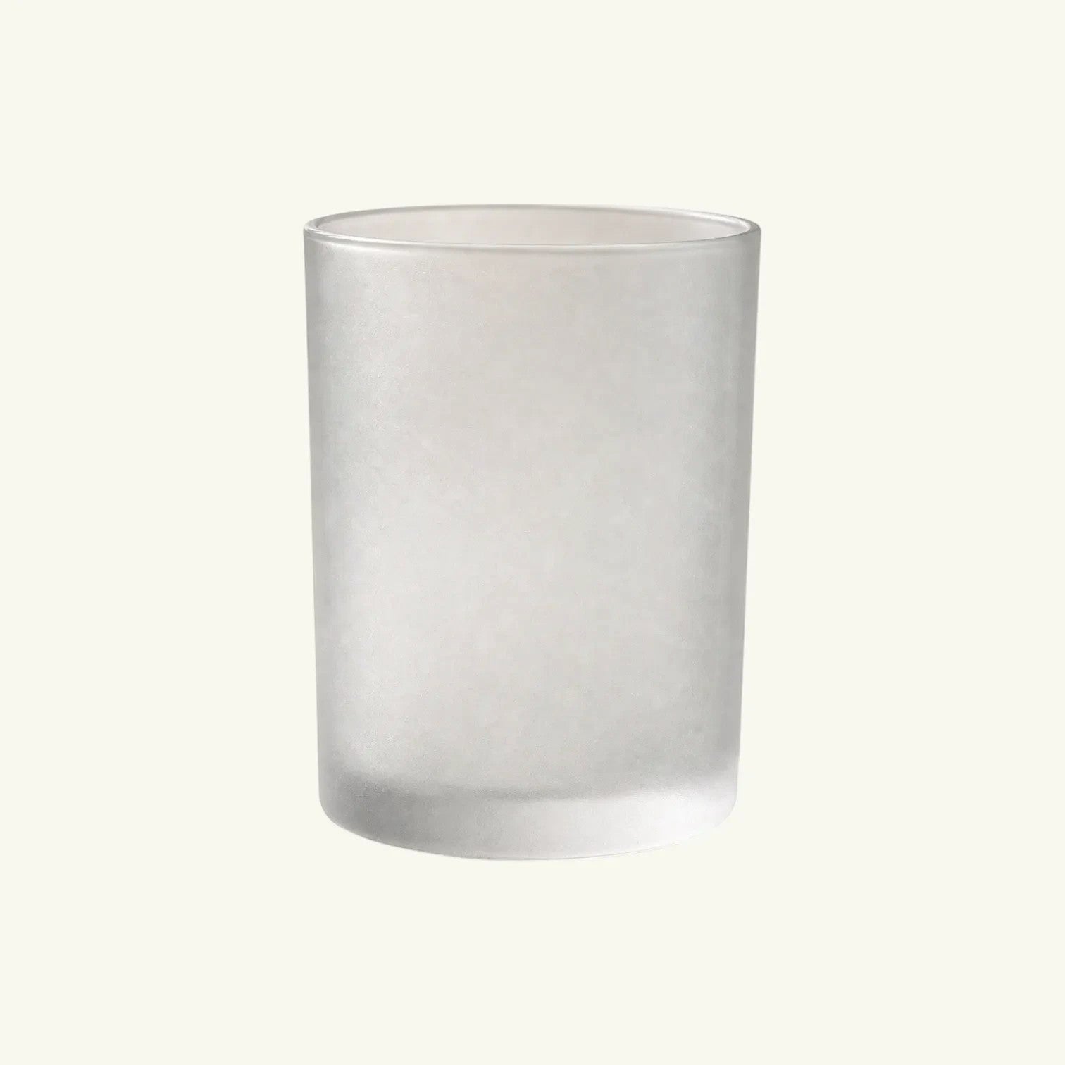 Pure Candle Supplies Melbourne Bobby medium frosted glass candle jar with thick walls and a flat base.