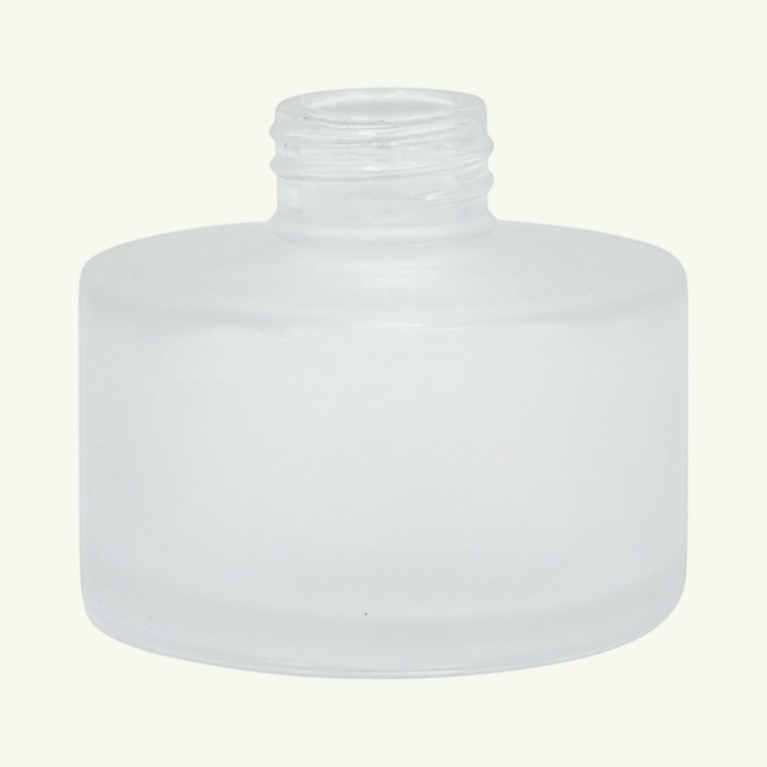 Pure Candle Supplies Melbourne frosted glass 200ml round diffuser bottle with screw top collar