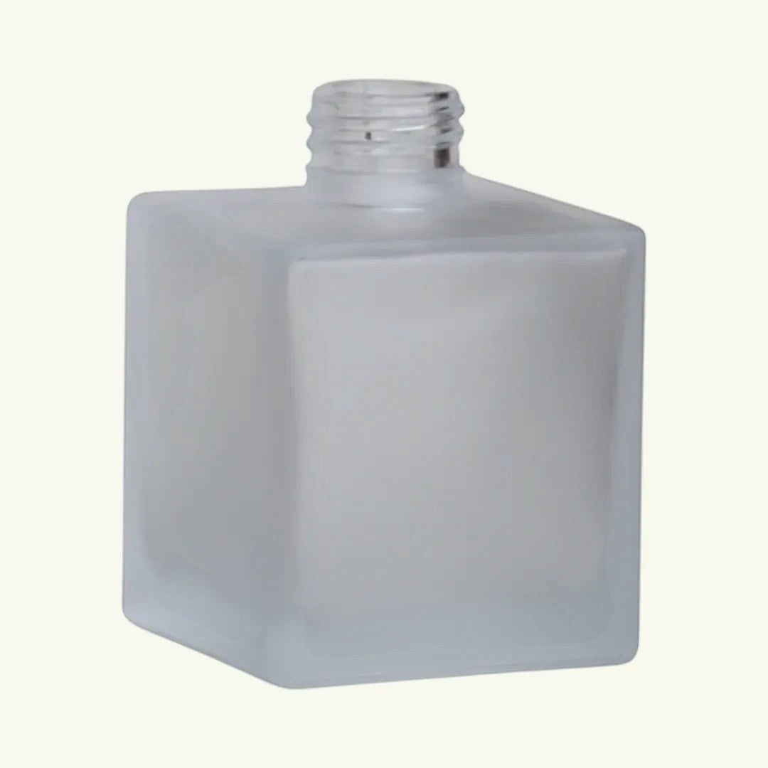 Pure Candle Supplies Melbourne frosted glass 200ml square diffuser bottle with screw top collar