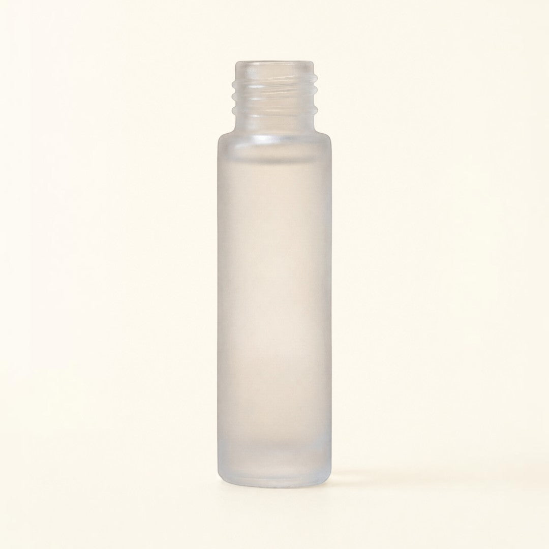 Pure Candle Supplies Melbourne 10ml frosted glass cylinder perfume bottle with screw neck for spray or roll-on caps