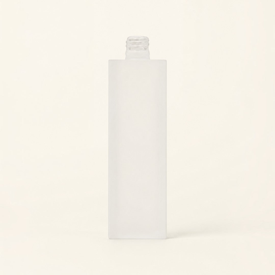 Pure Candle Supplies Melbourne 30ml rectangular frosted glass perfume bottle with a chic dual layer finish