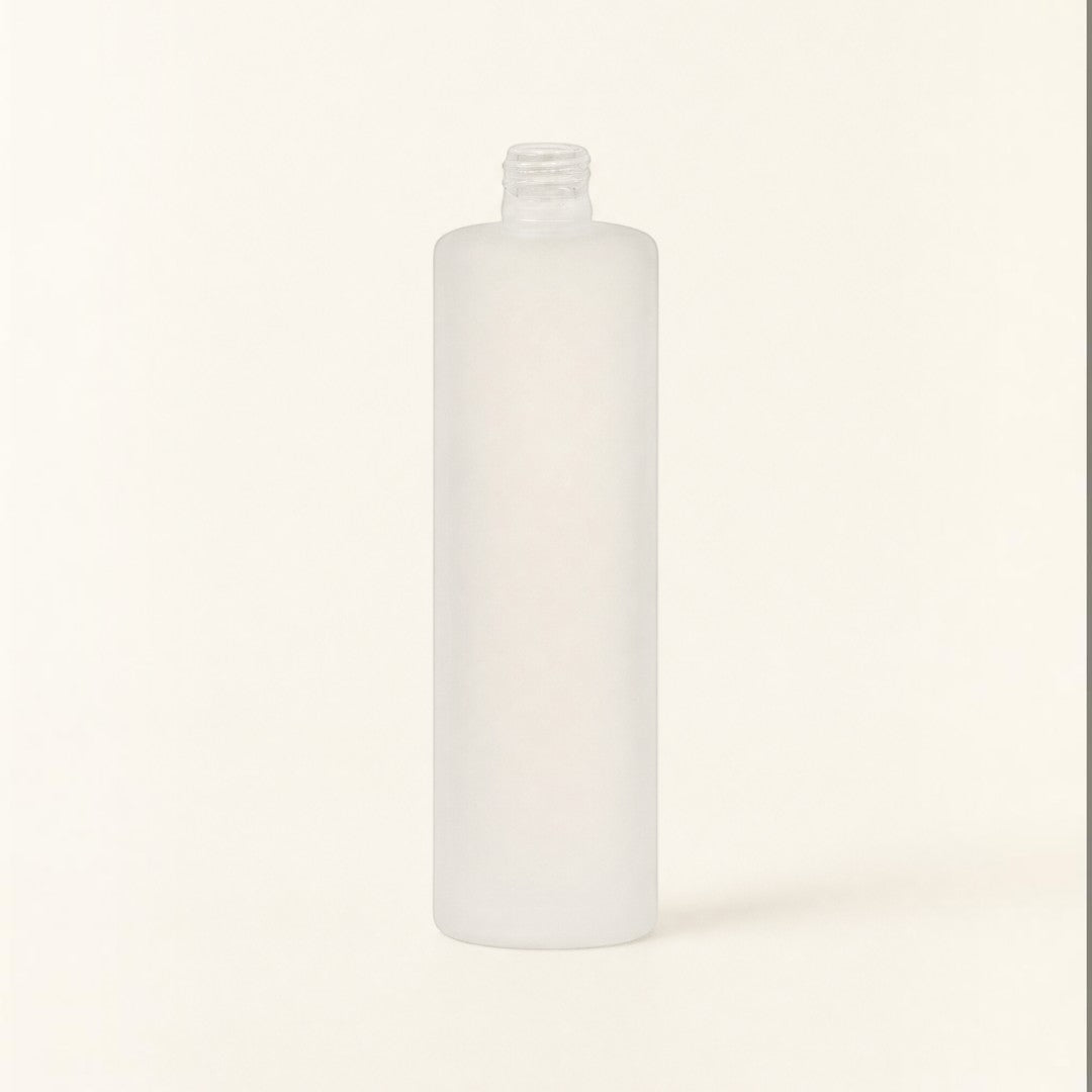 Pure Candle Supplies Melbourne 30ml frosted glass cylinder perfume bottle with a chic, smooth finish.