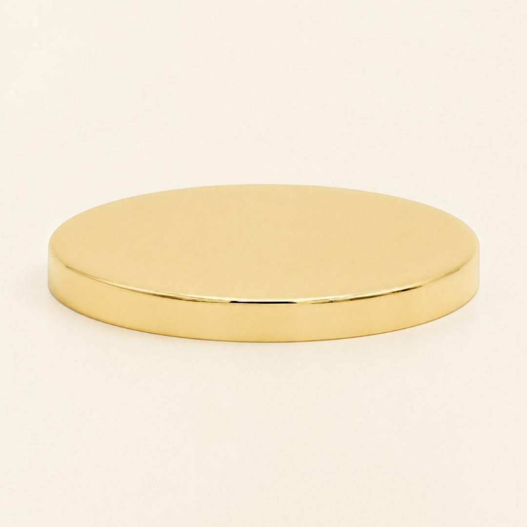 Pure Candle Supplies Melbourne large shiny gold metal lid for Bobby candle vessels