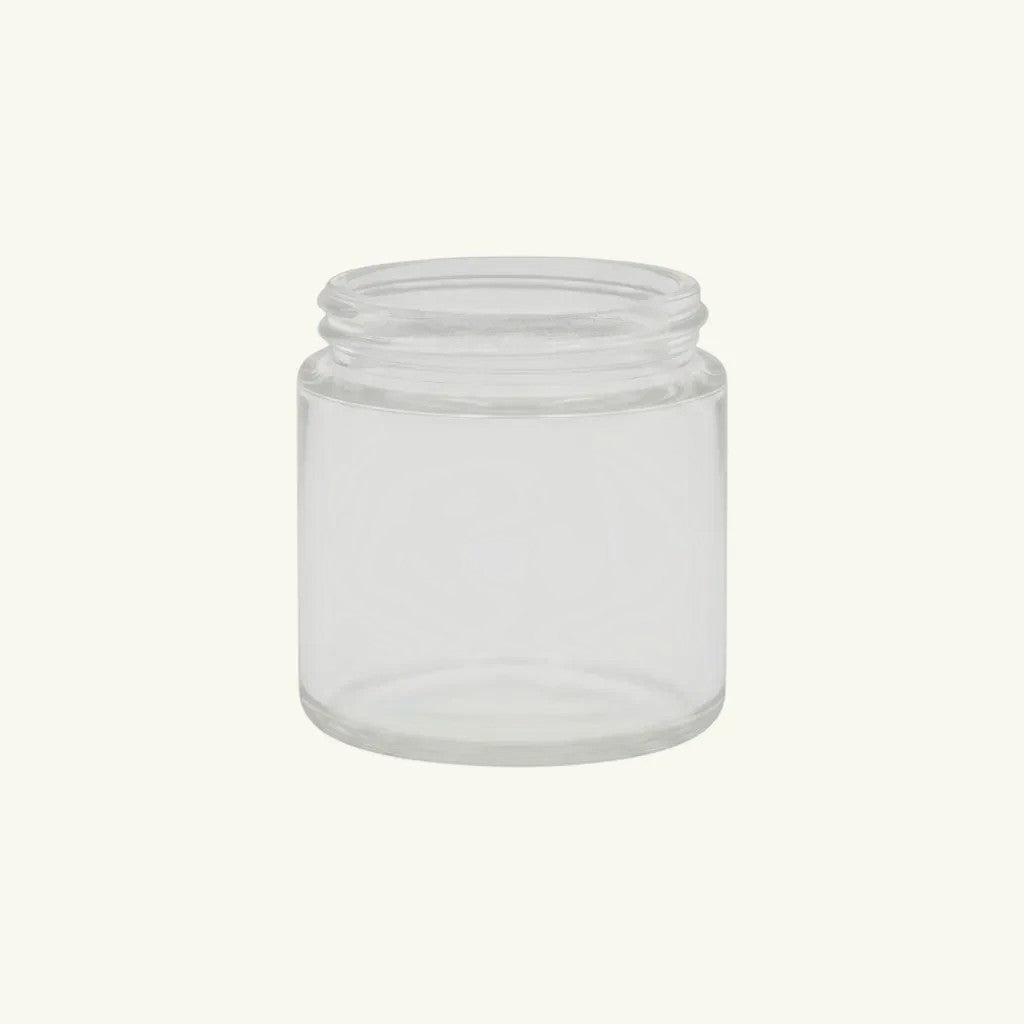 Pure Candle Supplies Melbourne mini clear glass jar with screw top, 100ml volume, 6.5cm H x 6cm W