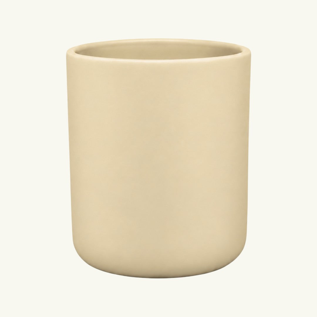 Pure Candle Supplies Melbourne large Sienna candle jar in a matte nude finish with a curved base design.