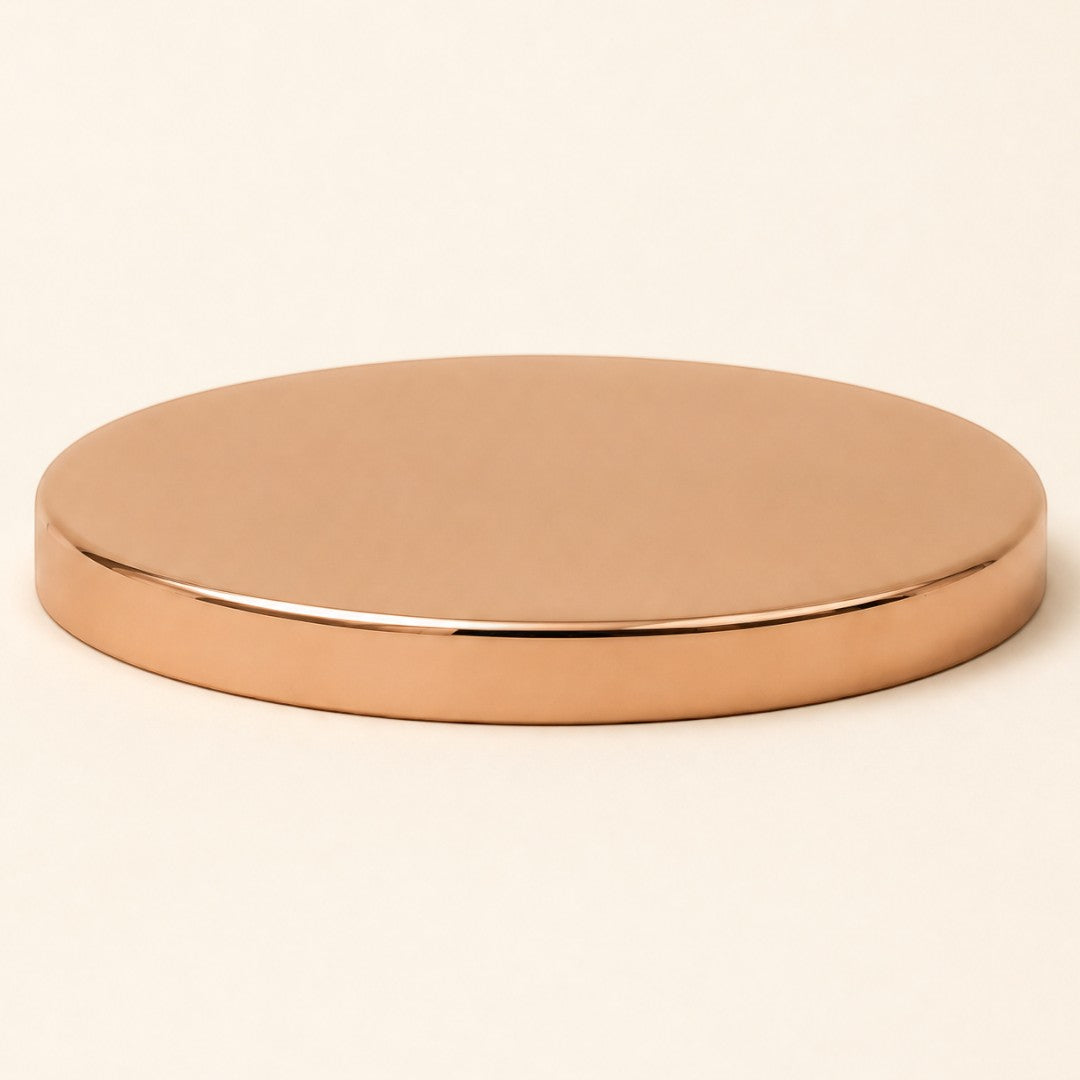 Pure Candle Supplies Melbourne extra large rose gold metal lid with a shiny finish for candle jars