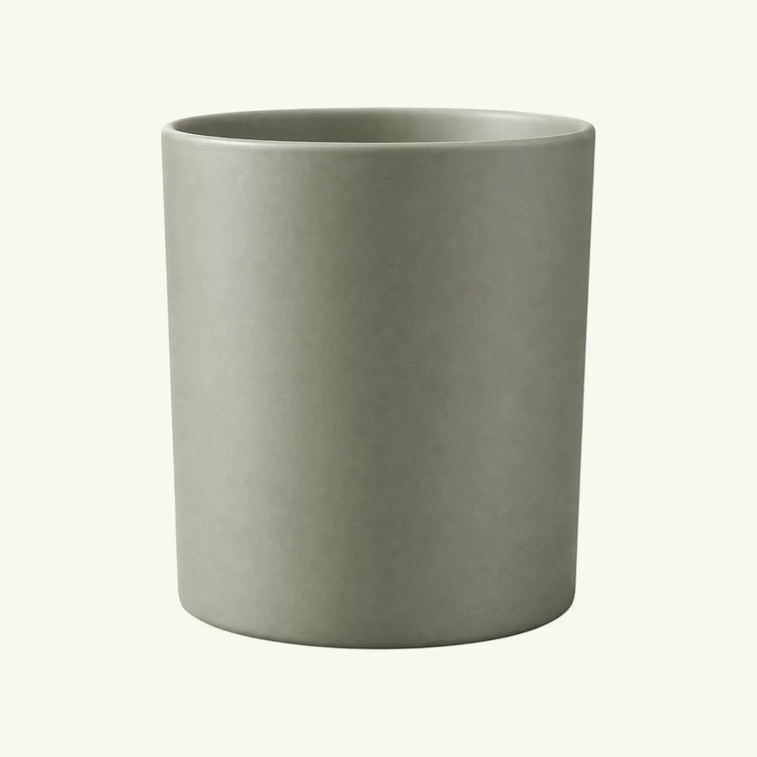 Pure Candle Supplies Melbourne large sage green glass candle jar with a flat base and thick walls.