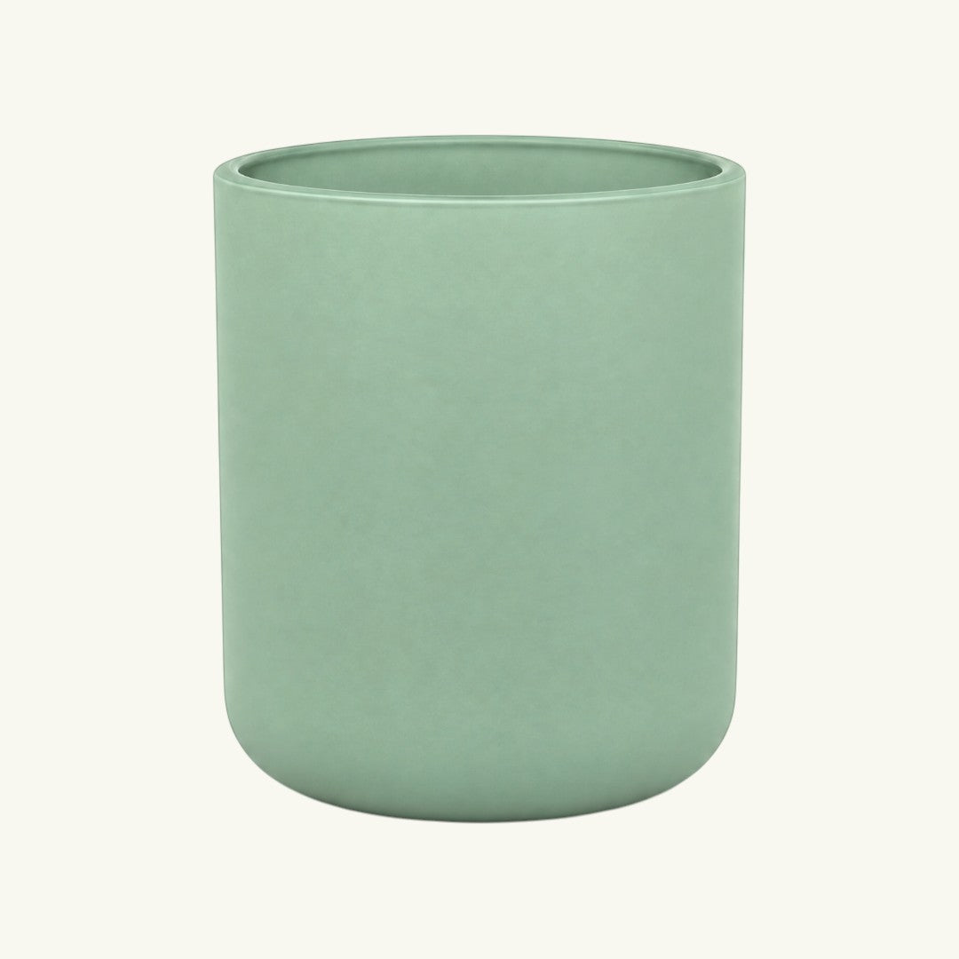 Pure Candle Supplies Melbourne extra large sage green Sienna glass candle jar with a smooth curved base design.