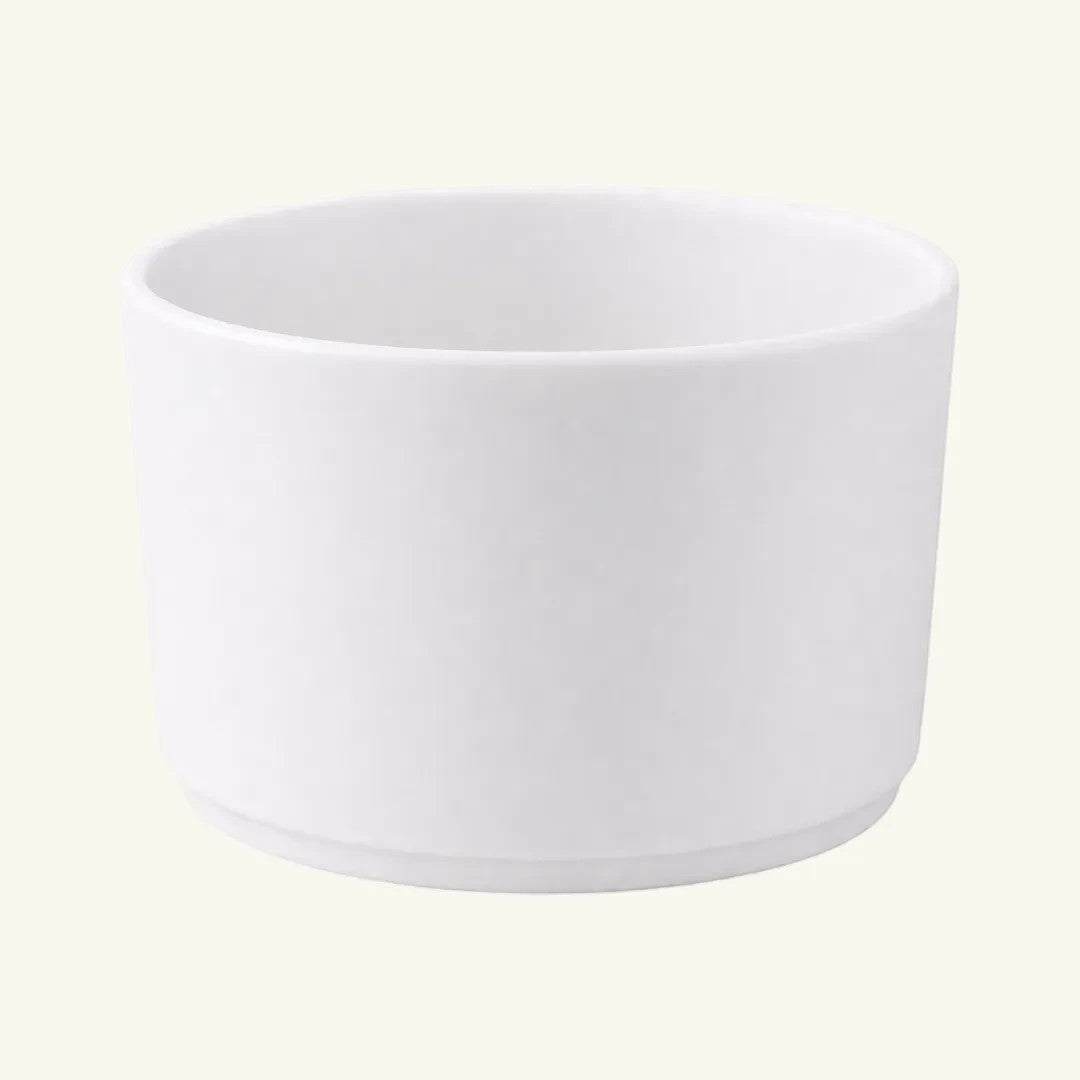 Pure Candle Supplies Melbourne Sienna matte white glass candle jar in a mini bowl shape with a curved base.