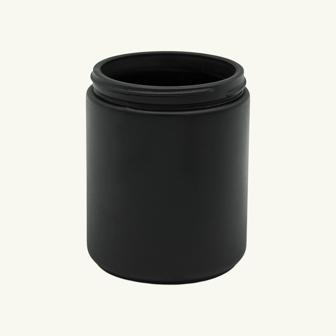 Pure Candle Supplies Melbourne small matte black glass candle jar with screw top lid thread