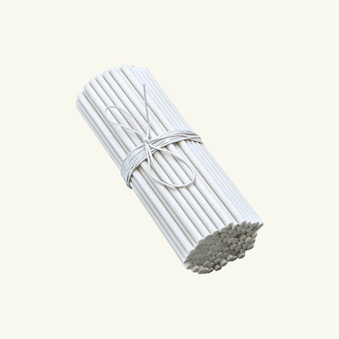 Pure Candle Supplies Melbourne white 5mm polyester fibre reed diffuser sticks tied in a bundle