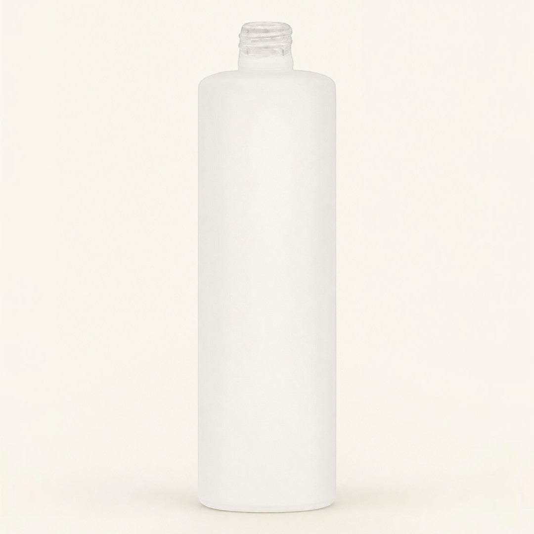 Pure Candle Supplies Melbourne 100ml white cylindrical glass perfume bottle with a glossy sheen finish