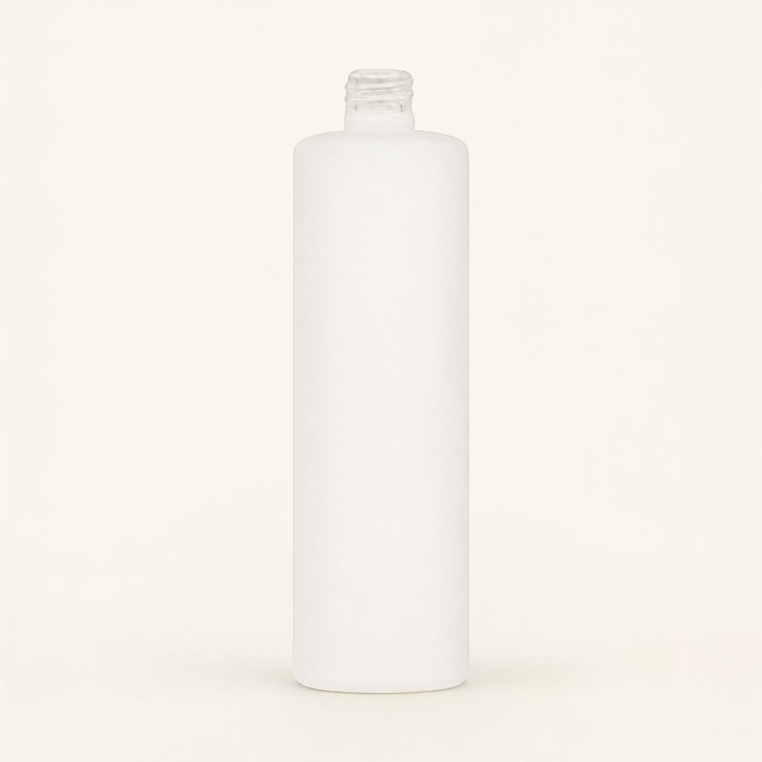 Pure Candle Supplies Melbourne 50ml white cylindrical glass perfume bottle with a glossy finish