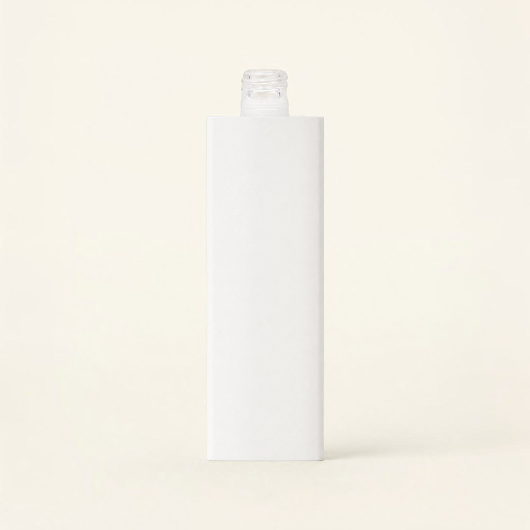 Pure Candle Supplies Melbourne 30ml rectangular glass perfume bottle with a white sheen finish and clear glass neck.