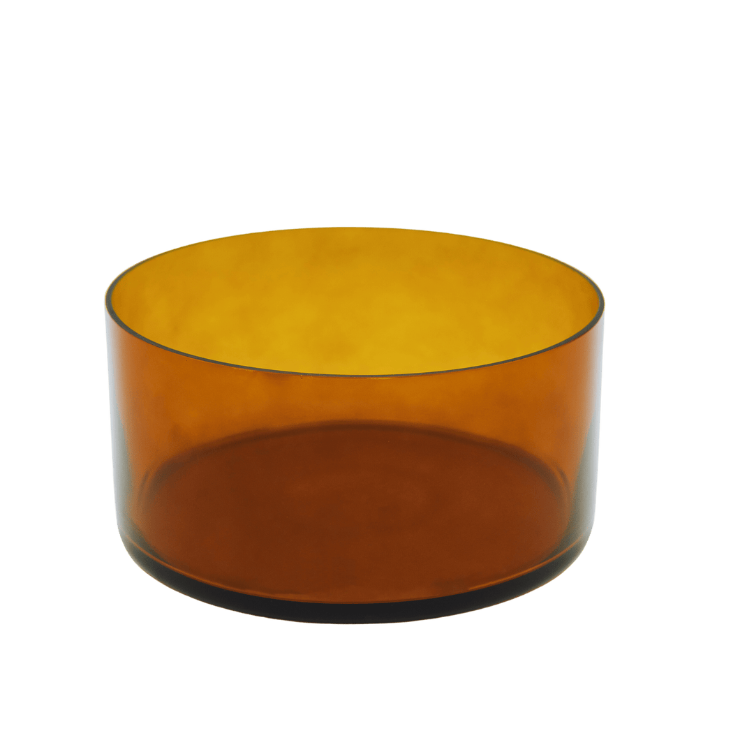 cambridge style candle bowl in amber shade