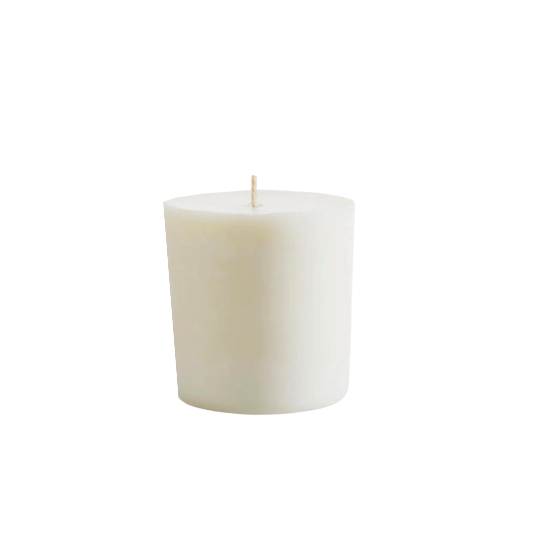 sienna jar shaped candle refill mould cambridge type shape in white wax against white background