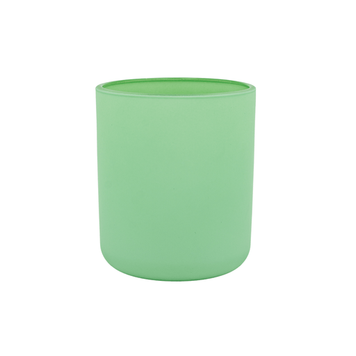 green round candle jar with curved base