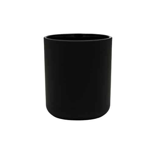 matte black candle jar with curved base