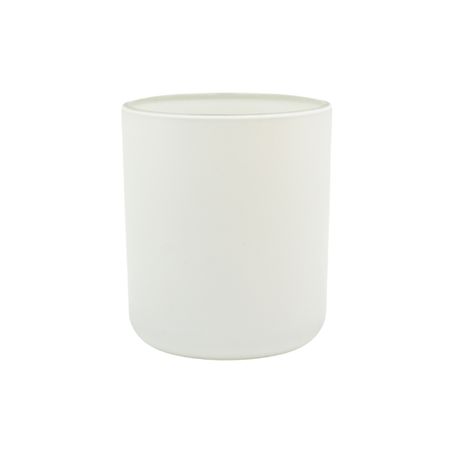matte white candle jar with curved base