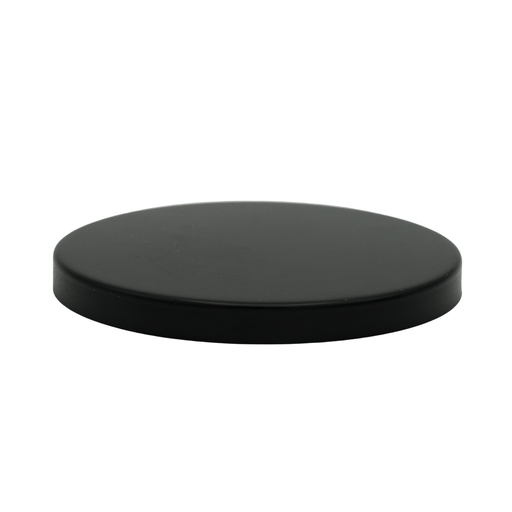 round black metal lid for candle jar on white background