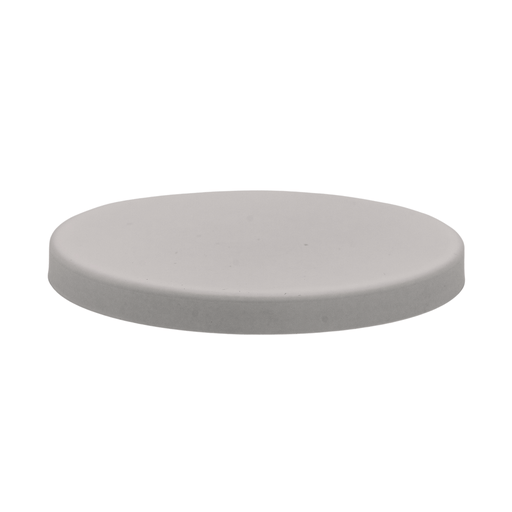 round matte white candle jar lid on white background
