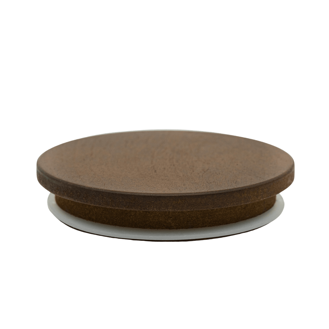 round walnut timber candle jar lid