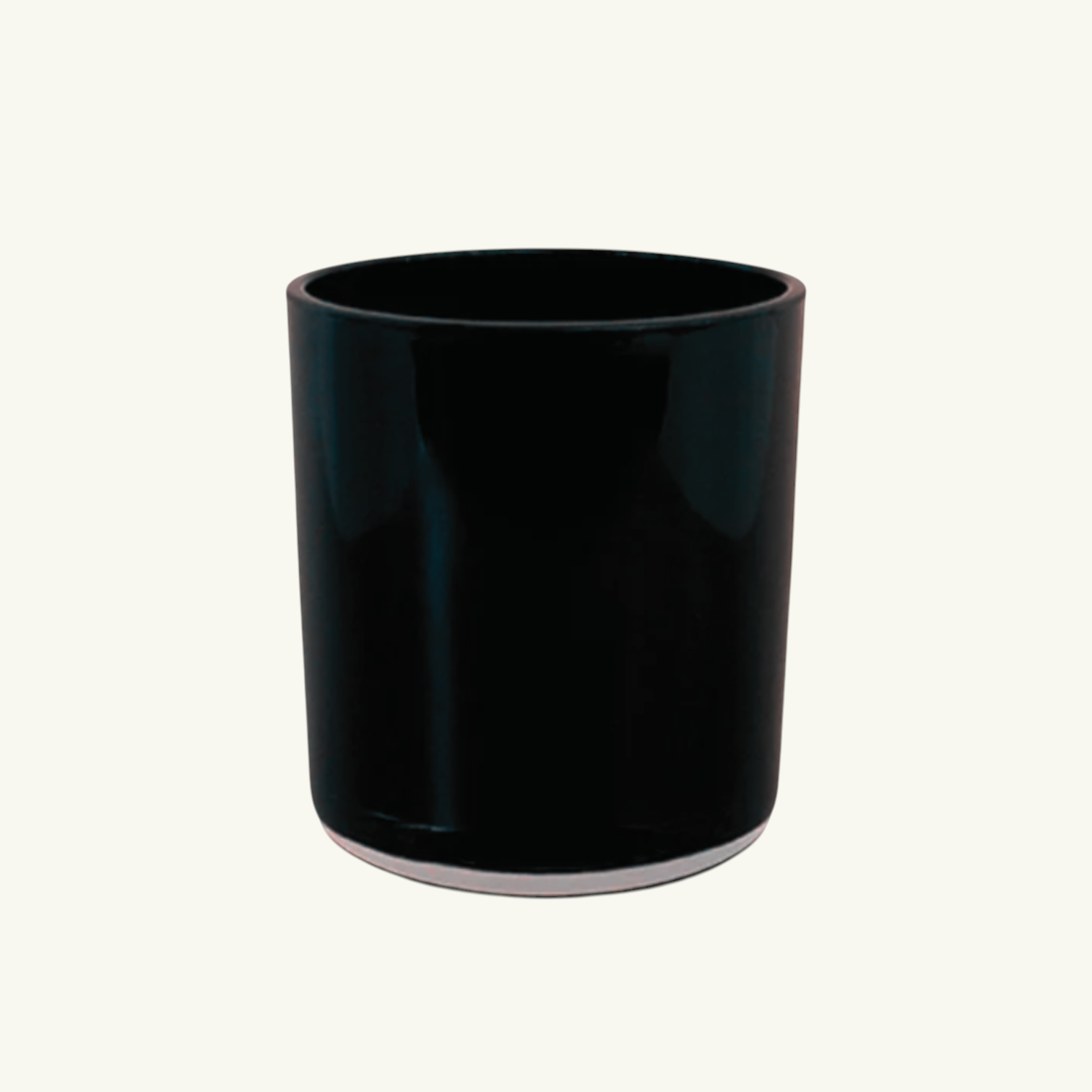 Sienna Candle Jar - Opaque Black with Clear Base - Large
