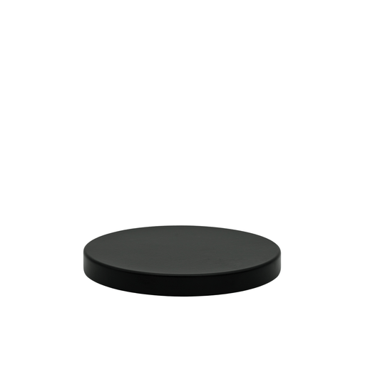 small black metal lid for candle jar on white background