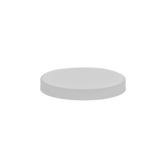 small round metal white candle jar lid on white background