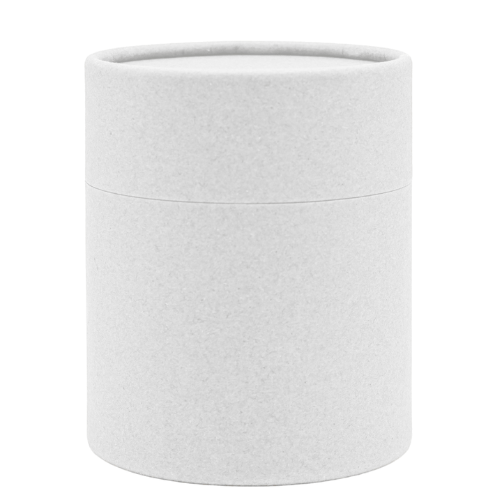 matte white coated kraft tube candle packaging in x-large
